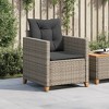 vidaXL Patio Chair with Cushions Gray Poly Rattan - 3 of 4