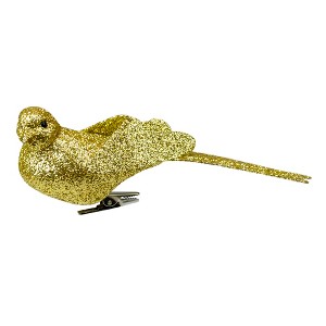 Northlight Glittered Bird Clip-On Christmas Ornament - 6" - Gold-tone - 1 of 4