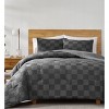 Truly Soft Twin/Twin XL Textured Checkered Comforters 2pc Set Gray - 4 of 4