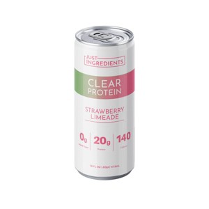 Just Ingredients Strawberry Limeade Flavored Clear Protein - 16 fl oz Can - 1 of 4
