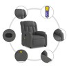 vidaXL Massage Recliner Chair Light Grey 100% polyester Standard - 3 of 4