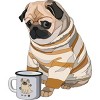 Junior's Design By Humans Cute pug & mug By stripedbeetlee T-Shirt - 2 of 3