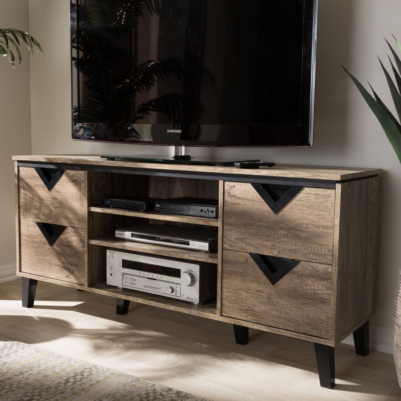Beacon Modern and Contemporary Wood TV Stand for TVs up to 55&#34; Light Brown - Baxton Studio, 6 of 11