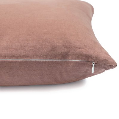 Clay French Linen Square Decorative Throw Pillow 20"