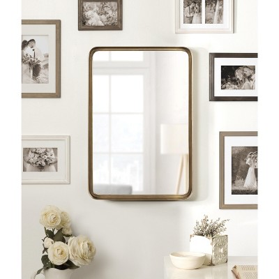 Armenta 30" x 20" Gold Rectangular Wall Mirror