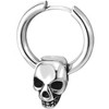 Stainless Steel Skull Huggie Hoops, Vintage Charm Hinged Hoop Earrings for Men & Women - 3 of 4