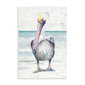 Stupell Industries Pelican Bird Standing on Beach, 13" x 19" - 1 of 4