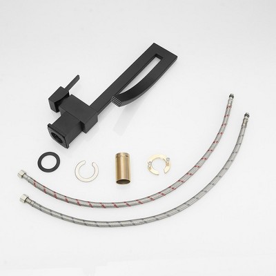 Matte Black Modern High-Arc Single Handle Bathroom Faucet