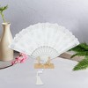 Unique Bargains Cherry Blossom with Tassel Folding Fan 1 Pc - 4 of 4
