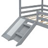 NicBex Twin Loft Bed Low Height Pine Bed Frame House Shape Design with Slide, Inclined Ladder and Full Length Guardrail, No Box Spring Required - 4 of 4