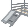 NicBex Twin Loft Bed Low Height Pine Bed Frame House Shape Design with Slide, Inclined Ladder and Full Length Guardrail, No Box Spring Required - image 4 of 4