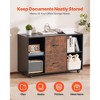 VEVOR 2 Drawer Wooden File Cabinet, Mobile Filing Cabinet with Open Shelves, Lateral Rolling File Storage with Lockable Wheels, Black - 3 of 4
