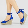 Allegra K Women's Espadrilles Tie Up Ankle Strap Wedges Sandals - 2 of 4