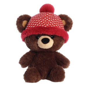 Aurora Large Brown Holiday 12" Baby Bear Barney Festive Stuffed Animal - 1 of 4