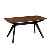 PAGED Wood Dining Table, Modern Kitchen Table with Rounded Corners, 59" Living Room Table for Kitchen Dining - 3 of 4