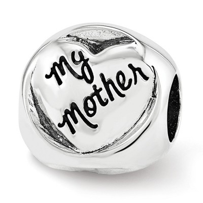 Black Bow Jewelry Sterling Silver My Mother My Friend 3-Sided Trilogy Bead Charm