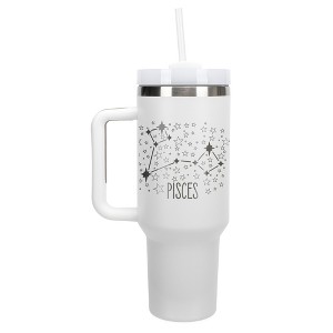 100 North Pisces Zodiac Astrology Star Sign Wrap-Around 40 Oz. Stainless Steel Water Bottle Coffee Mug, Spill & Leak Resistant, Travel Tumbler with - 1 of 4