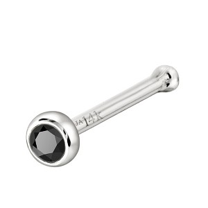 Jewelry Avalanche 22G 14K Gold Bezel-set Black Diamond Ball-end Nose Stud - 1 of 3