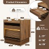 CAVINAS Mid Century Nightstand with Charging Station,Modern Bedside Table with LED lights,Nightstand with 2 Drawers for Bedroom - 2 of 4