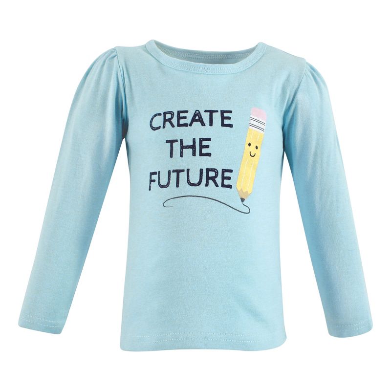 Hudson Baby Infant and Toddler Girl Long Sleeve T-Shirts, Creativity, 5 of 8