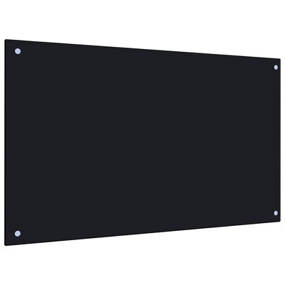 vidaXL Kitchen Backsplash Black 39.4 in.x23.6 in. Tempered Glass