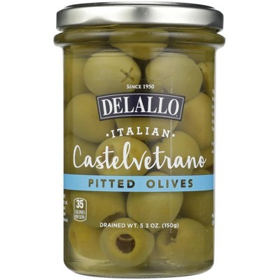Delallo Castelvetrano Pitted Olives - 6 pack, 5.3 oz