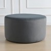 KINWELL Round Upholstered Pouf Ottoman Footrest - 2 of 4