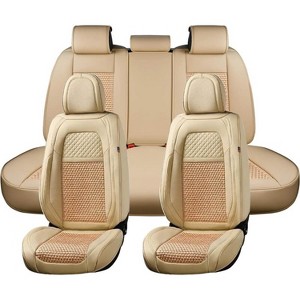 Coverado Car Seat Covers Full Set Faux Leather Seat Protectors - 1 of 4