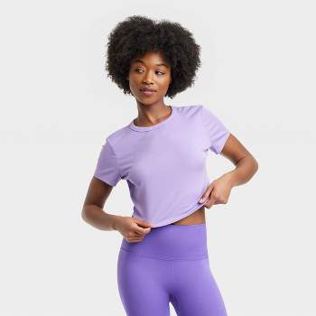 Women's Modal Rib Cropped Short Sleeve Shirt - All In Motion™