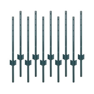 10 Packs Fence Post, Garden Fence Stakes with U-Channel, Metal Corner Posts for Holding Garden Wire Fence - 1 of 4