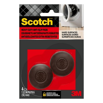 Scotch 1.5' 4pk Round Gripping Pads: Rubber Furniture Feet, Non-Slip Stoppers, Gray, 1.5" Diameter, 0.3" Thick