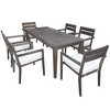 NicBex Countryside Outdoor Dining Set 1 Acacia Table&6 Upholstered Chair,Set of 7,Patio Conversation Furniture Set for Balcony,Garden&Backyard - 4 of 4