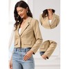 Allegra K Women Lapel Collar Cropped Long Sleeve Business Office Jacket Blazer - 2 of 4