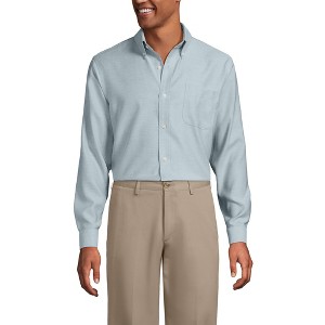 Lands' End Men's Traditional Fit Solid No Iron Supima Oxford Dress Shirt - 1 of 3