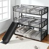Twin XL Over Twin XL Over Twin XL Metal Triple Bunk Bed with Slide and Guardrails, Space-Saving Heavy-Duty Frame ,kids bed - 3 of 4