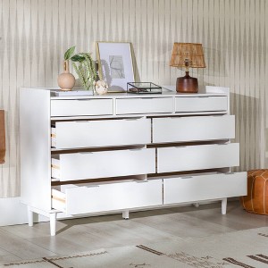 Mid-Century Modern Solid Wood 9 Drawer Horizontal Dresser - Saracina Home
 - 1 of 4