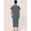 Lars Amadeus Men's Short Sleeves Cotton V-Neck Side Split Long Nightshirt - 4 of 4