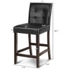 Tangkula Set of 4 Bar Stools 25inch Counter Height Barstool Pub Chair Rubber Wood Black - 2 of 4