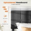 Unikito Bed Frame with Headboard Adjustable, Platform Bed Frame with Linen Fabric Upholstered Headboard, Dark Grey, 57.9"*48.8"*77.36" - image 3 of 4