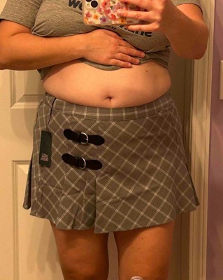 Grey plaid skirt target sale