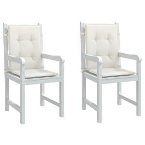 vidaXL Lowback Chair Cushions 2 pcs Melange Cream 39.4"x19.7"x1.6" Fabric - 1 of 4