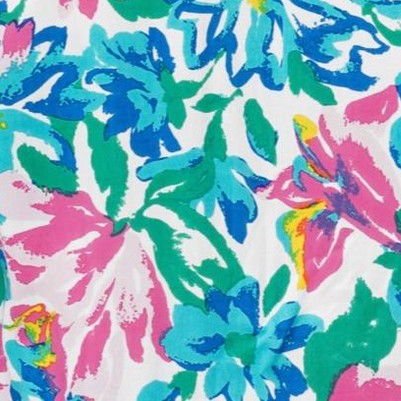 white blue painted floral