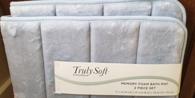 2pc Heiq Antimicrobial Memory Foam Bath Rug Set Light Gray - Truly