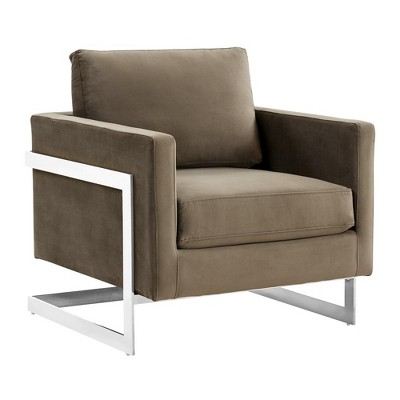 Lincoln Velvet Accent Chair with Chrome Steel Frame