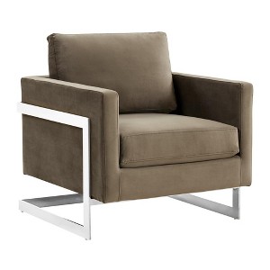 Lincoln Velvet Accent Chair with Chrome Steel Frame - 1 of 4