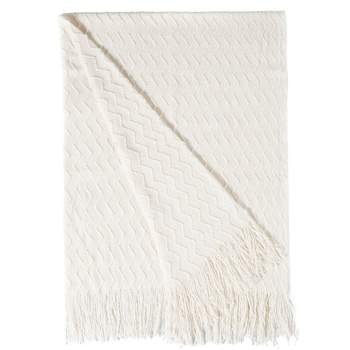 Deerlux Decorative Throw Blanket - 50x60 in Soft Knit with Fringe Edges for a Cozy Touch to Your Living Space, All-Season, Ideal for Lounging, Gifting