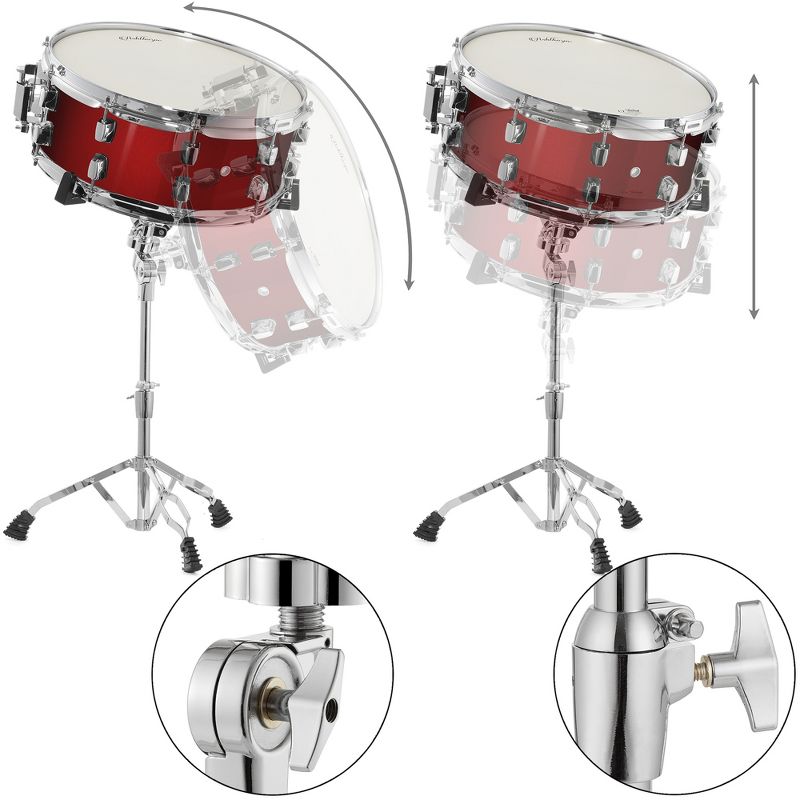 Ashthorpe Snare Drum Set with Remo Head, Beginner Kit with Stand and Padded Gig Bag, 3 of 8