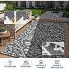 Large Waterproof Outdoor Rug, Reversible Vintage Plastic Straw Patio Mat, Stain-Resistant RV Carpet for Deck, Camping, Balcony, Gray+White 9*18ft - 4 of 4