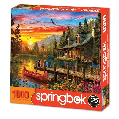 Springbok Puzzle 1500 Teile „Cabin Evening Sunset“ – Hergestellt In USA, 91,4 X 73 Cm Fertig