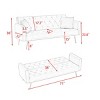 71" Velvet Convertible Sofa Bed,Retro Modern Tufted Loveseat with Adjustable Backrest for Small Living Room,Bedroom-Baofuwish - 4 of 4